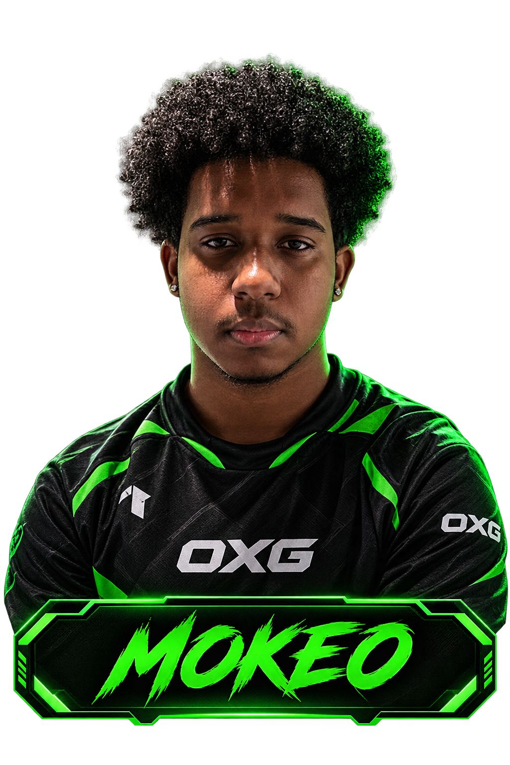 Mokeo wearing the Oxygen Esports Rocket League jersey